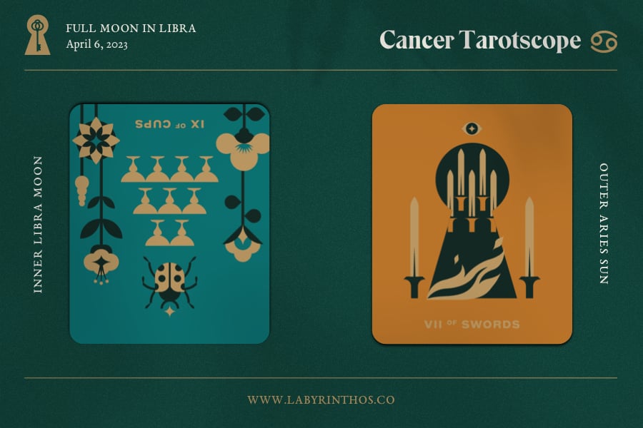 Full moon in Libra Meaning and Tarotscope for Zodiac Sign Cancer - April 6