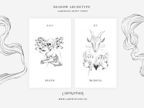 Shadow Jungian Archetypes in the Tarot: Death and the Devil from the Luminous Spirit Tarot
